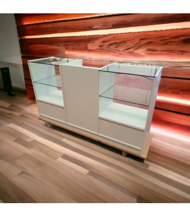 Mostrador 180x50x100cm Con Dos Vitrinas Expositoras