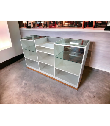 Mostrador 180x50x100cm Con Dos Vitrinas Expositoras